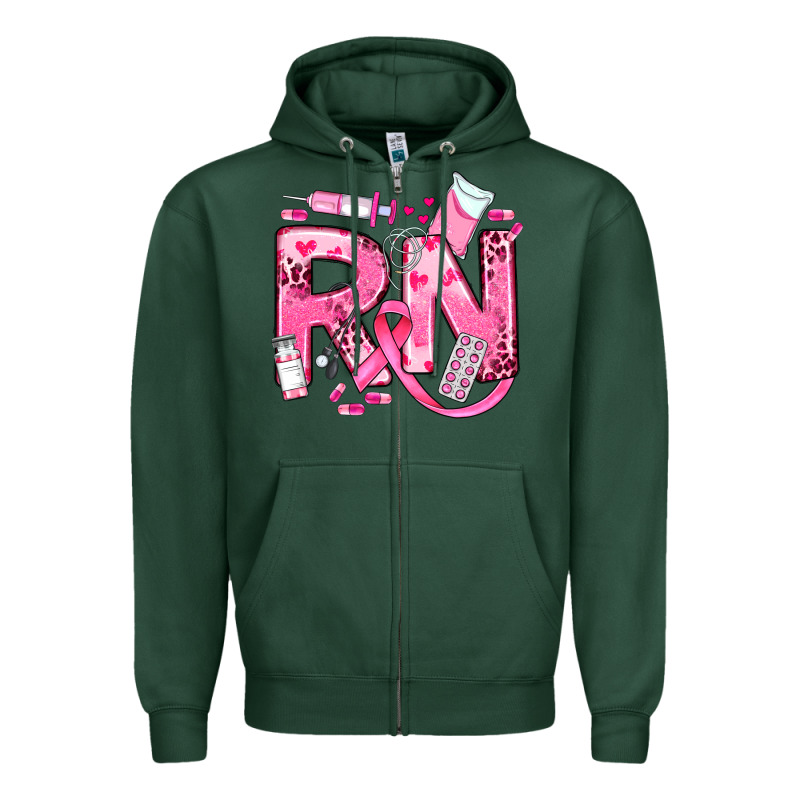 Breast Cancer Rn Registered Nurse Zipper Hoodie by JahusDesignShop | Teevron