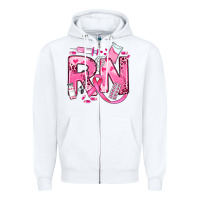 White breast cancer rn registered nurse Zipper Hoodie - JahusDesignShop