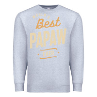 Heather Grey Mens Best Papaw Ever Funny Dad / Grandpa Premium Sweatshirt - DesigneFamous
