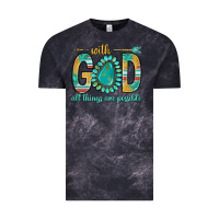 Cloud Black with god all things are possible with turquoise gemstone bbs Vintage Tee - BundleAndBundleShop