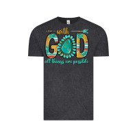 Vintage Black with god all things are possible with turquoise gemstone bbs Vintage Tee - BundleAndBundleShop