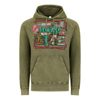 Vintage Olive Nurse life leopard frame Vintage Hoodie - LillyAllenDesigns