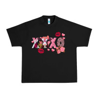 Black Xoxo Baby Cow Valentine's Day Urban Heavy Tee - FaDigitalArtStudio