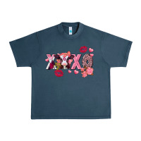 Midnight Navy Xoxo Baby Cow Valentine's Day Urban Heavy Tee - FaDigitalArtStudio