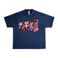 Navy Xoxo Baby Cow Valentine's Day Urban Heavy Tee - FaDigitalArtStudio