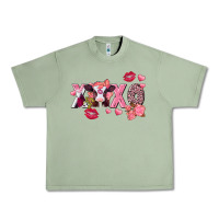 Oil Green Xoxo Baby Cow Valentine's Day Urban Heavy Tee - FaDigitalArtStudio