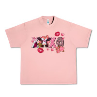 Salmon Xoxo Baby Cow Valentine's Day Urban Heavy Tee - FaDigitalArtStudio