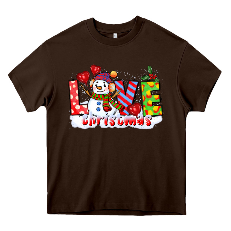 Love Christmas Snowman Heavy Core Tee by CowGirlArtShop | Teevron