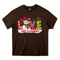Chocolate Brown love christmas snowman Heavy Core Tee - CowGirlArtShop