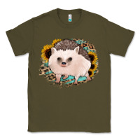 Army Green hedgehog with sunflowers and leopard Classic Tee - Jasminsmagicworld
