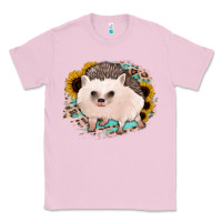 Bubblegum Pink hedgehog with sunflowers and leopard Classic Tee - Jasminsmagicworld