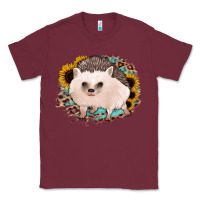 Burgundy hedgehog with sunflowers and leopard Classic Tee - Jasminsmagicworld