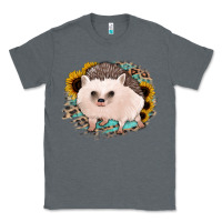 Charcoal Heather hedgehog with sunflowers and leopard Classic Tee - Jasminsmagicworld
