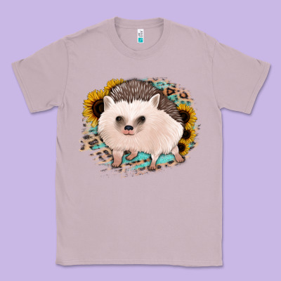 Hedgehog With Sunflowers And Leopard Classic Tee Designed By Jasminsmagicworld
