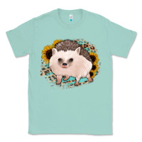 Seafoam hedgehog with sunflowers and leopard Classic Tee - Jasminsmagicworld