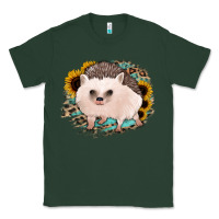 Sports Green hedgehog with sunflowers and leopard Classic Tee - Jasminsmagicworld