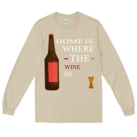 Mushroom HOME IS WHERE THE WINE IS Long Sleeve Tee - Bettercallsaul