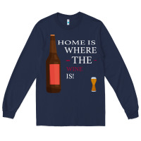 Navy HOME IS WHERE THE WINE IS Long Sleeve Tee - Bettercallsaul