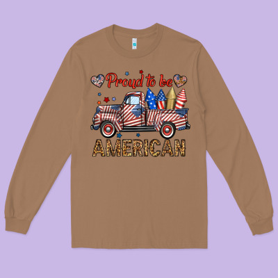 Proud To Be American Truck Long Sleeve Tee Designed By Bundleandbundleshop