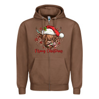 Chestnut mooey christmas cow Zipper Hoodie - JahusDesignShop