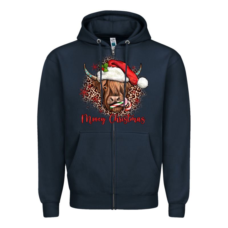 Mooey Christmas Cow Zipper Hoodie by JahusDesignShop | Teevron