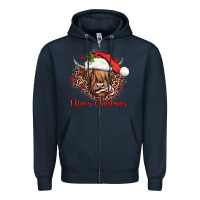 Navy mooey christmas cow Zipper Hoodie - JahusDesignShop