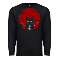 Black ninja cat japanese Premium Sweatshirt - DesigneFamous