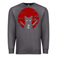 Charcoal Heather ninja cat japanese Premium Sweatshirt - DesigneFamous