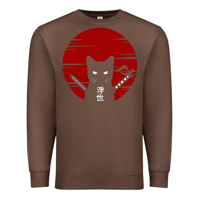 Ninja Cat Japanese Premium Sweatshirt by DesigneFamous | Teevron