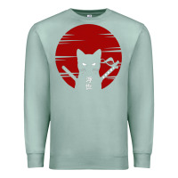 Seafoam ninja cat japanese Premium Sweatshirt - DesigneFamous