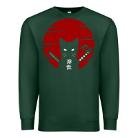 Sports Green ninja cat japanese Premium Sweatshirt - DesigneFamous