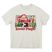 Cream santas favorite soccer player Heavy Core Tee - CowGirlArtShop