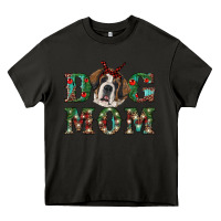 Asphalt Western Christmas Dog Mom St Bernard Heavy Core Tee - RanaPortraitStore