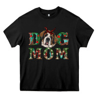 Black Western Christmas Dog Mom St Bernard Heavy Core Tee - RanaPortraitStore