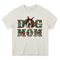 Cream Western Christmas Dog Mom St Bernard Heavy Core Tee - RanaPortraitStore