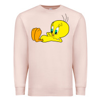 Pale Pink tweety bird Premium Sweatshirt - DesigneFamous