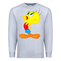 Heather Grey tweety bird Premium Sweatshirt - DesigneFamous