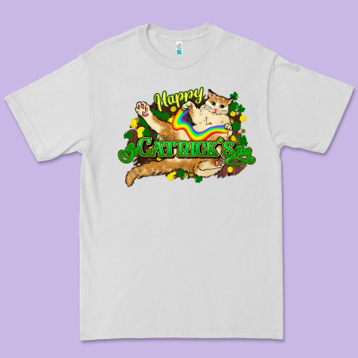 St. Patrick's Day Cat Premium Tee Designed By Howdyjamesfarm
