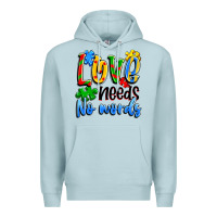 Blue Mist love needs no words Premium Hoodie - Artiststas