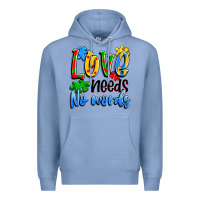 Colony Blue love needs no words Premium Hoodie - Artiststas