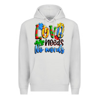 Dove Grey love needs no words Premium Hoodie - Artiststas