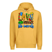 Mustard love needs no words Premium Hoodie - Artiststas