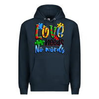 Navy love needs no words Premium Hoodie - Artiststas