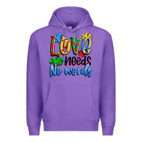 Purple love needs no words Premium Hoodie - Artiststas