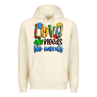 Sandshell love needs no words Premium Hoodie - Artiststas