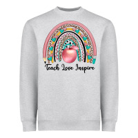 Heather Grey teach love inspire Heavyweight Sweatshirt - JahusDesignShop