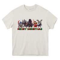Cream merry christmas gnomies Heavy Core Tee - CowGirlArtShop
