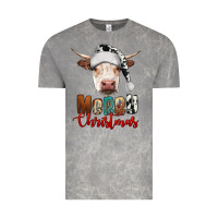Cloud Rock merry christmas hereford cow Vintage Tee - RanaPortraitStore