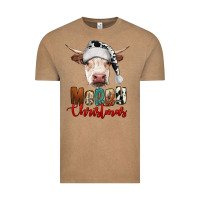 Vintage Coffee merry christmas hereford cow Vintage Tee - RanaPortraitStore