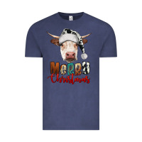 Vintage Denim merry christmas hereford cow Vintage Tee - RanaPortraitStore